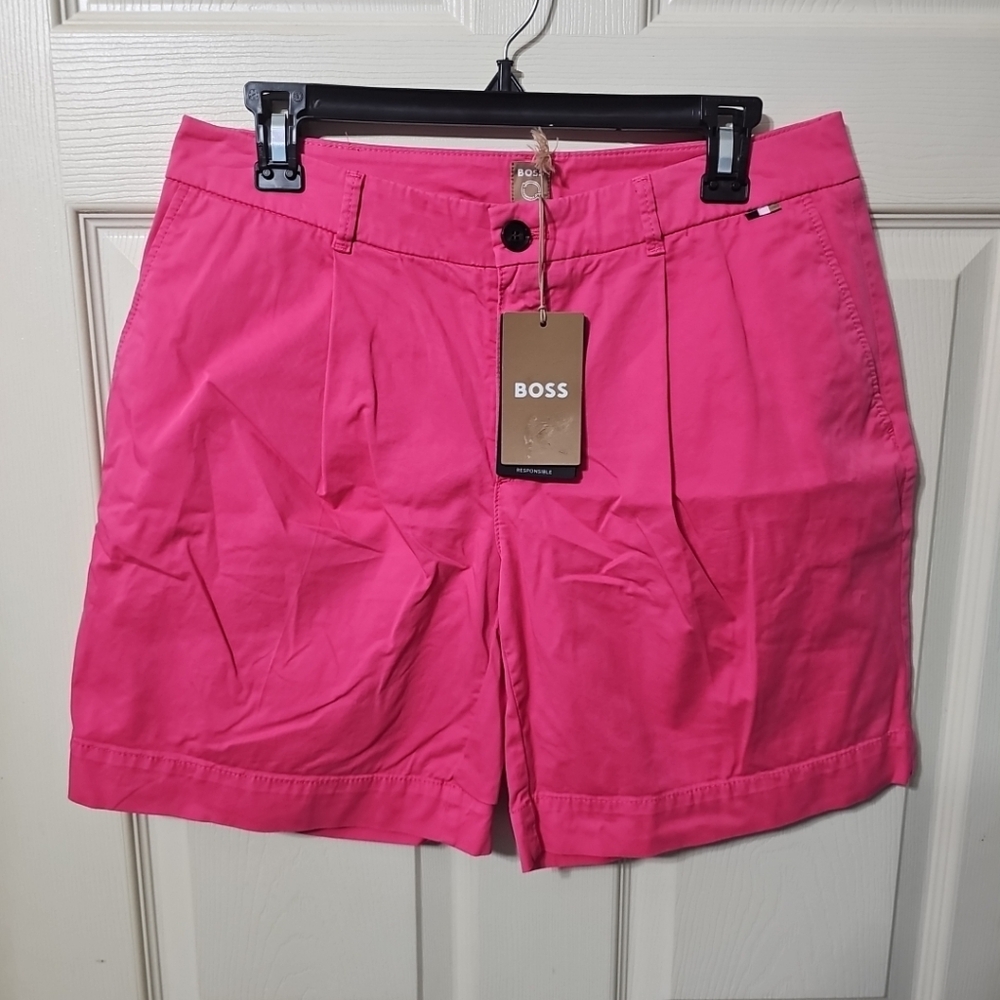 Boss Bermuda Shorts C Taggie D Chino Shorts Pink Women's Size 8 New With‎ Tags